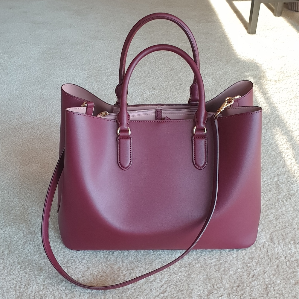 Lauren Ralph Lauren marcy satchel large merlot/ros
